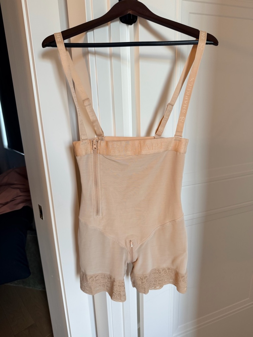 High-Waist Sculpting Bodysuit Shorts in Nude by Shapellx